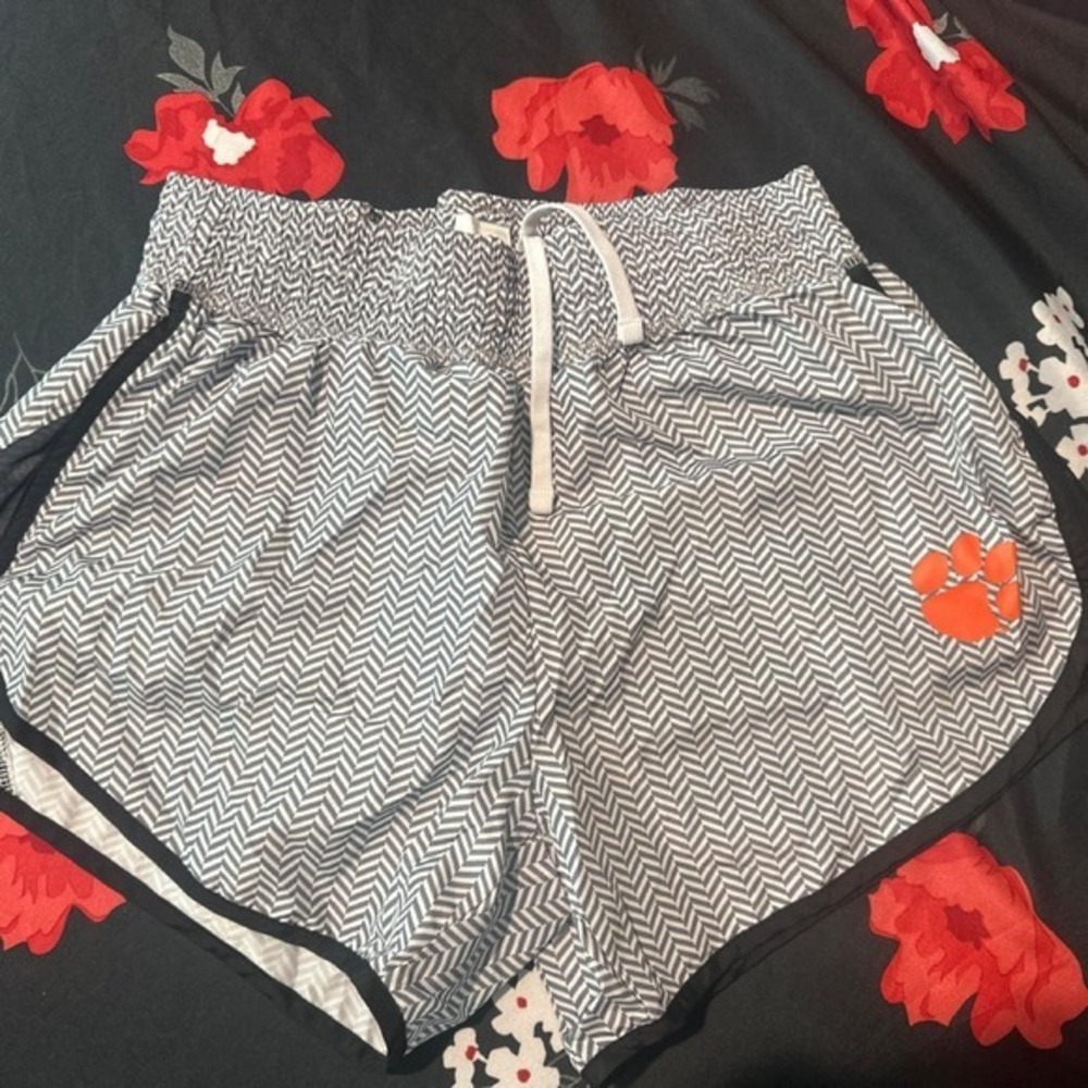 Rivalry Threads Clemson Tigers Herringbone Athletic Shorts Grey White Orange M
